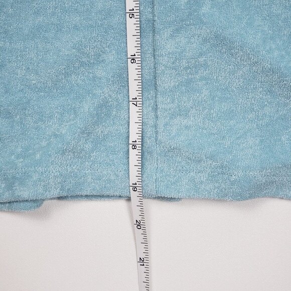 Andie The Cropped Button Up Sz Small Cabana Blue Terry Cloth Lounge & Resort Top - Picture 10 of 16